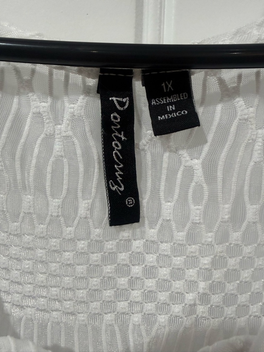 Portocruz Lace Tunic 1X White Boho Cover Up Sheer Crochet Beach Top Plus Size - Picture 3 of 4